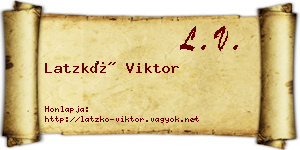 Latzkó Viktor névjegykártya
